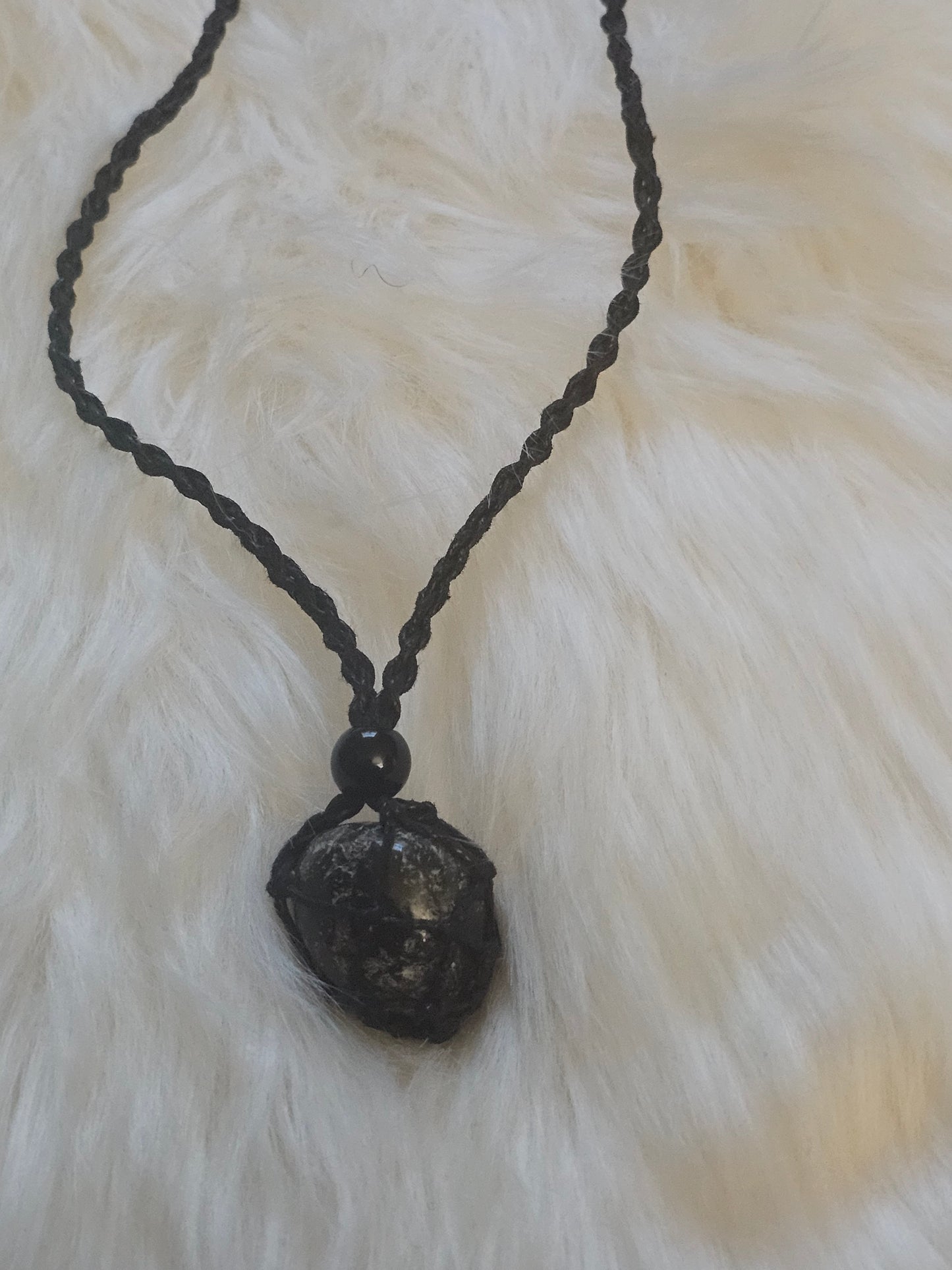 Caged Labradorite Cord Necklace