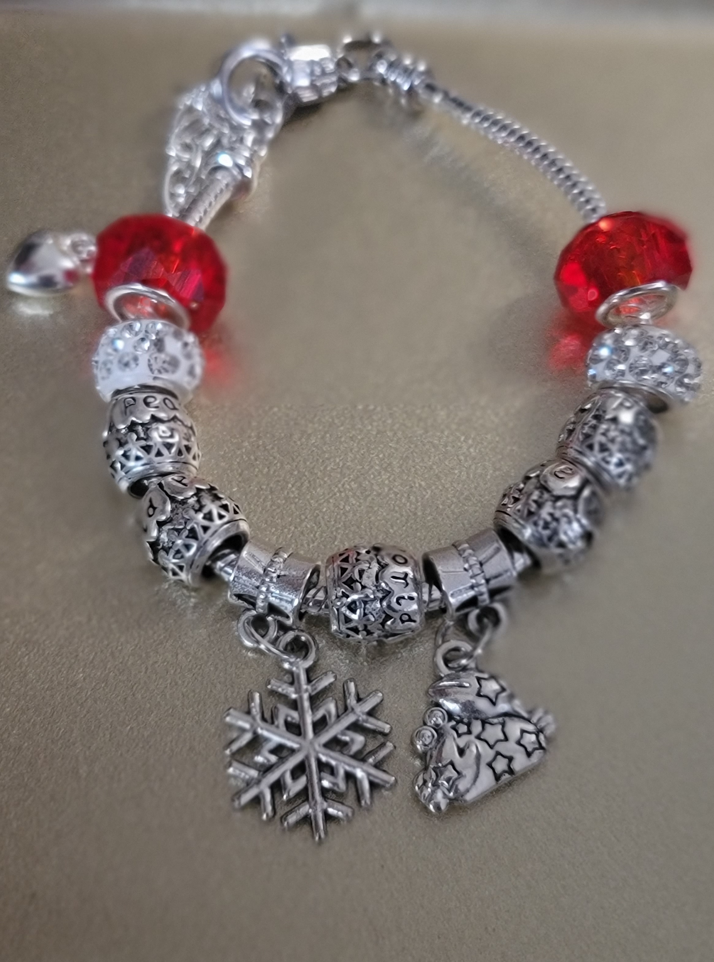 Cancer's White Rose Charm Bracelet