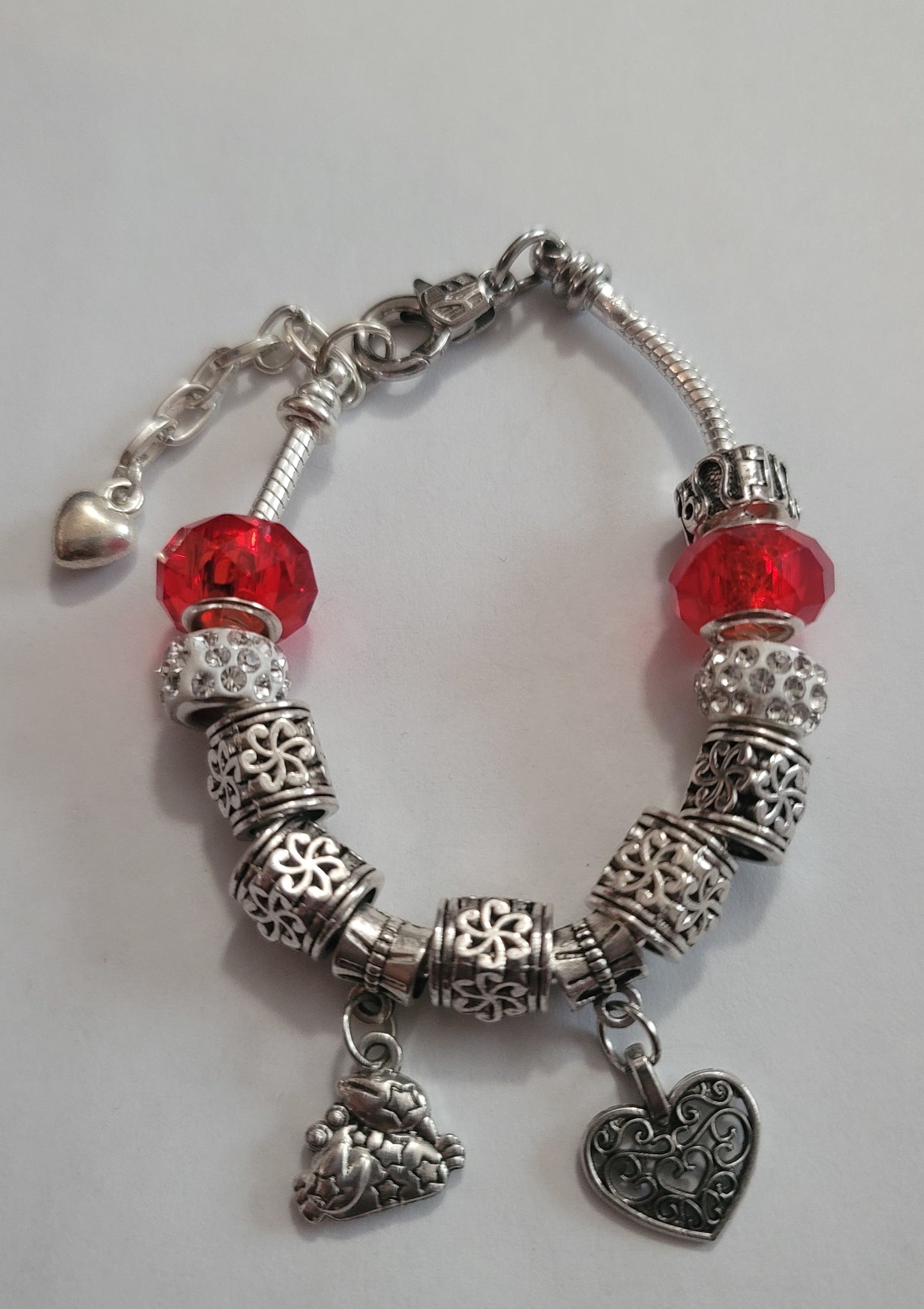 Cancer's White Rose Charm Bracelet