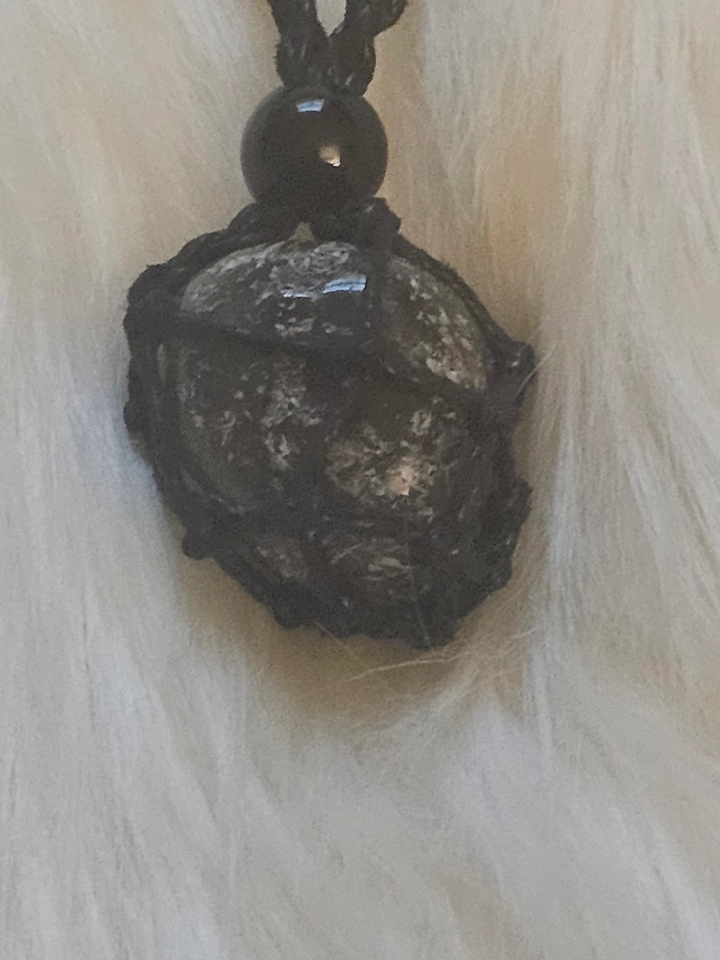 Caged Labradorite Cord Necklace