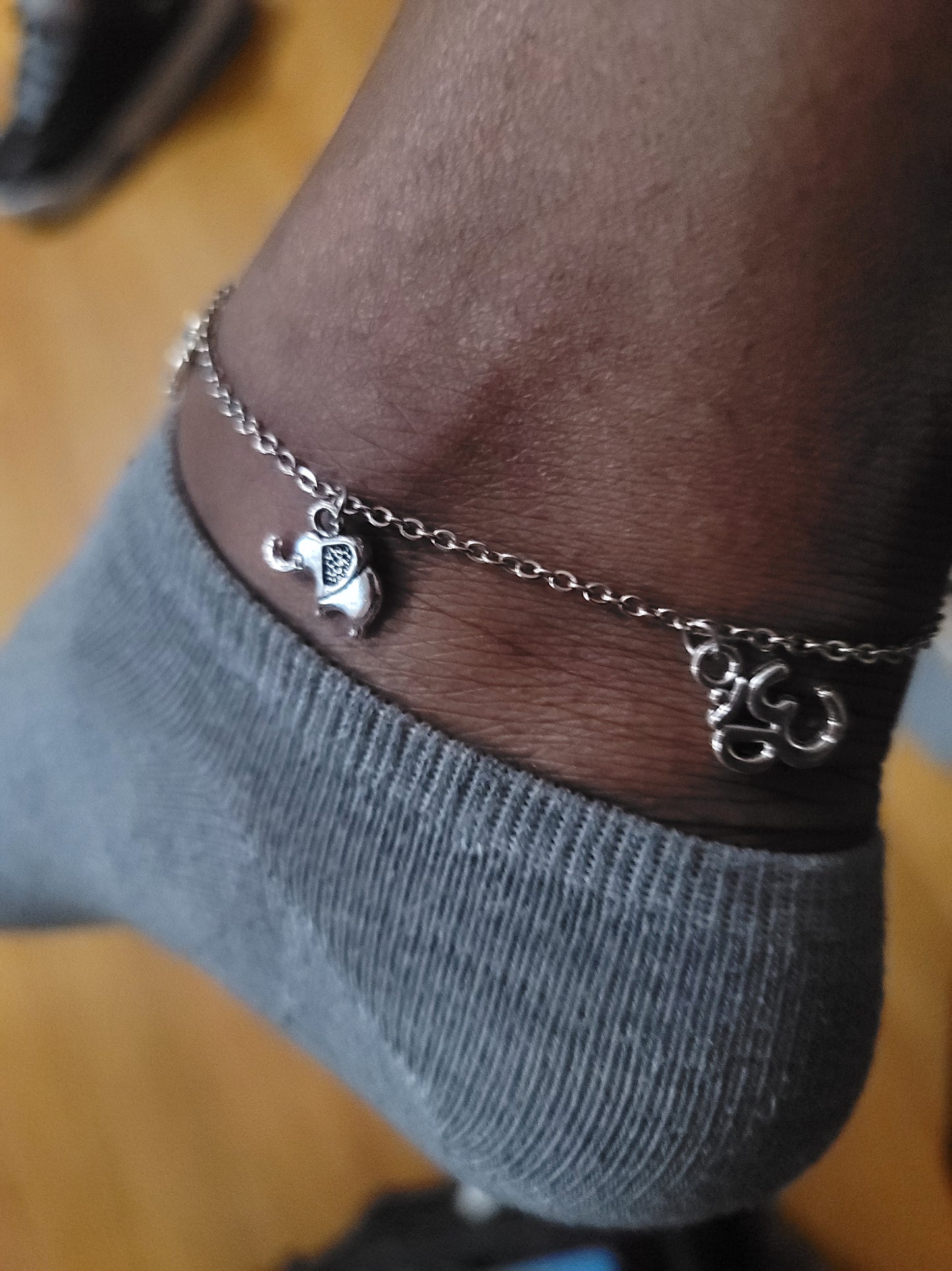 Silver ankle bracelets