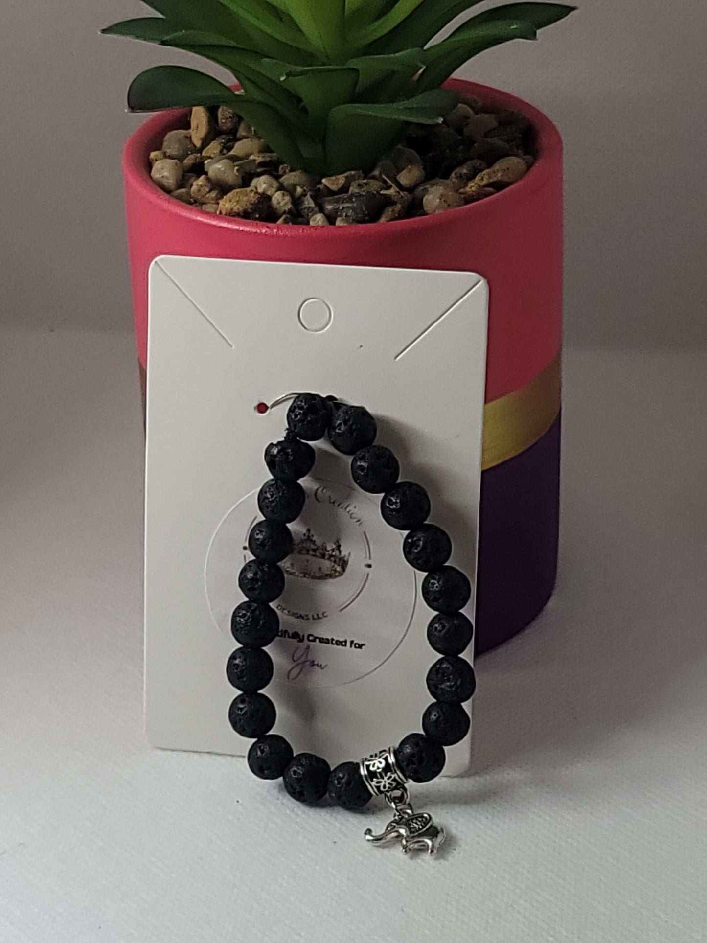 Black Lava Chakra Bracelet