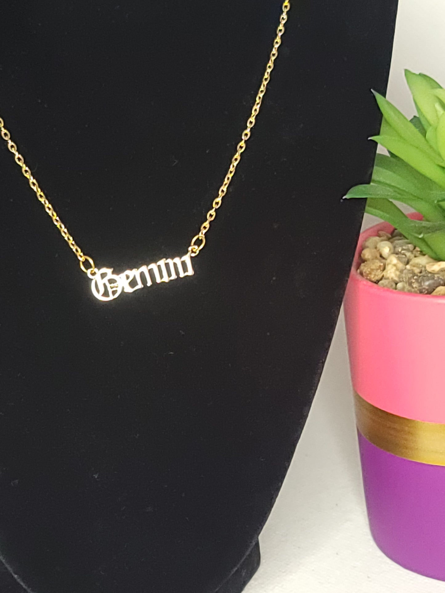 Gold Gemini Pendant Necklace