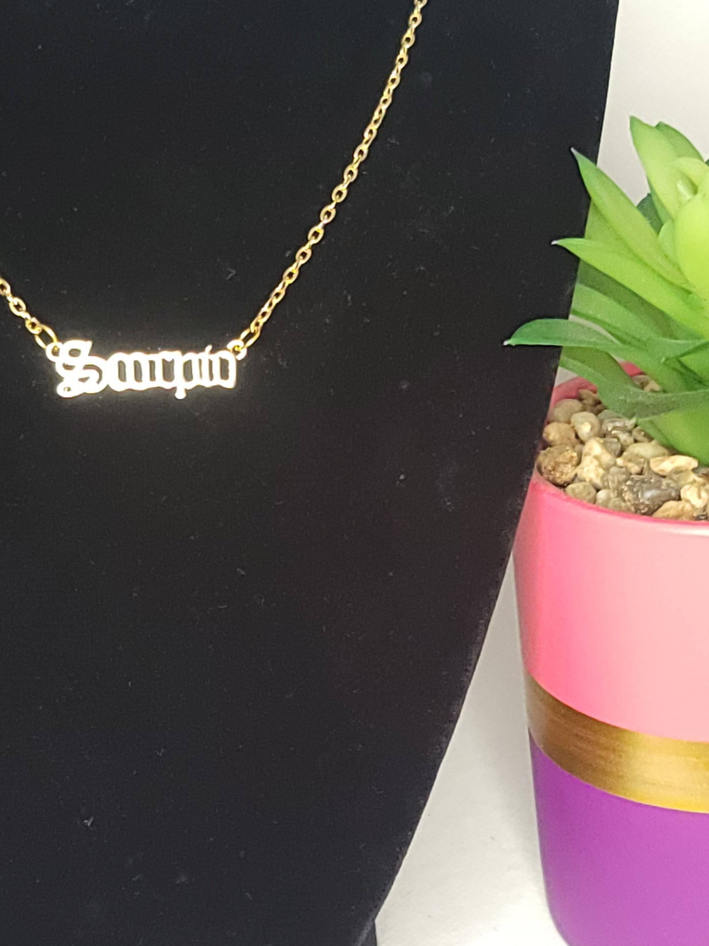 Gold Scorpio Pendant Necklace