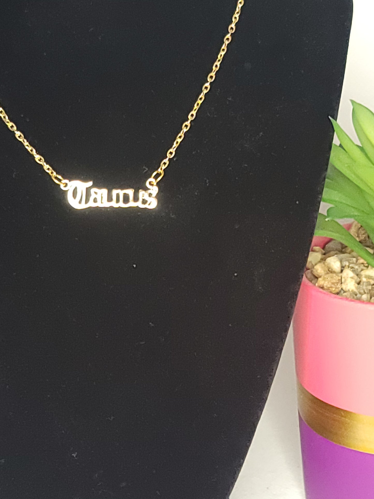 Gold Taurus Pendant Necklace