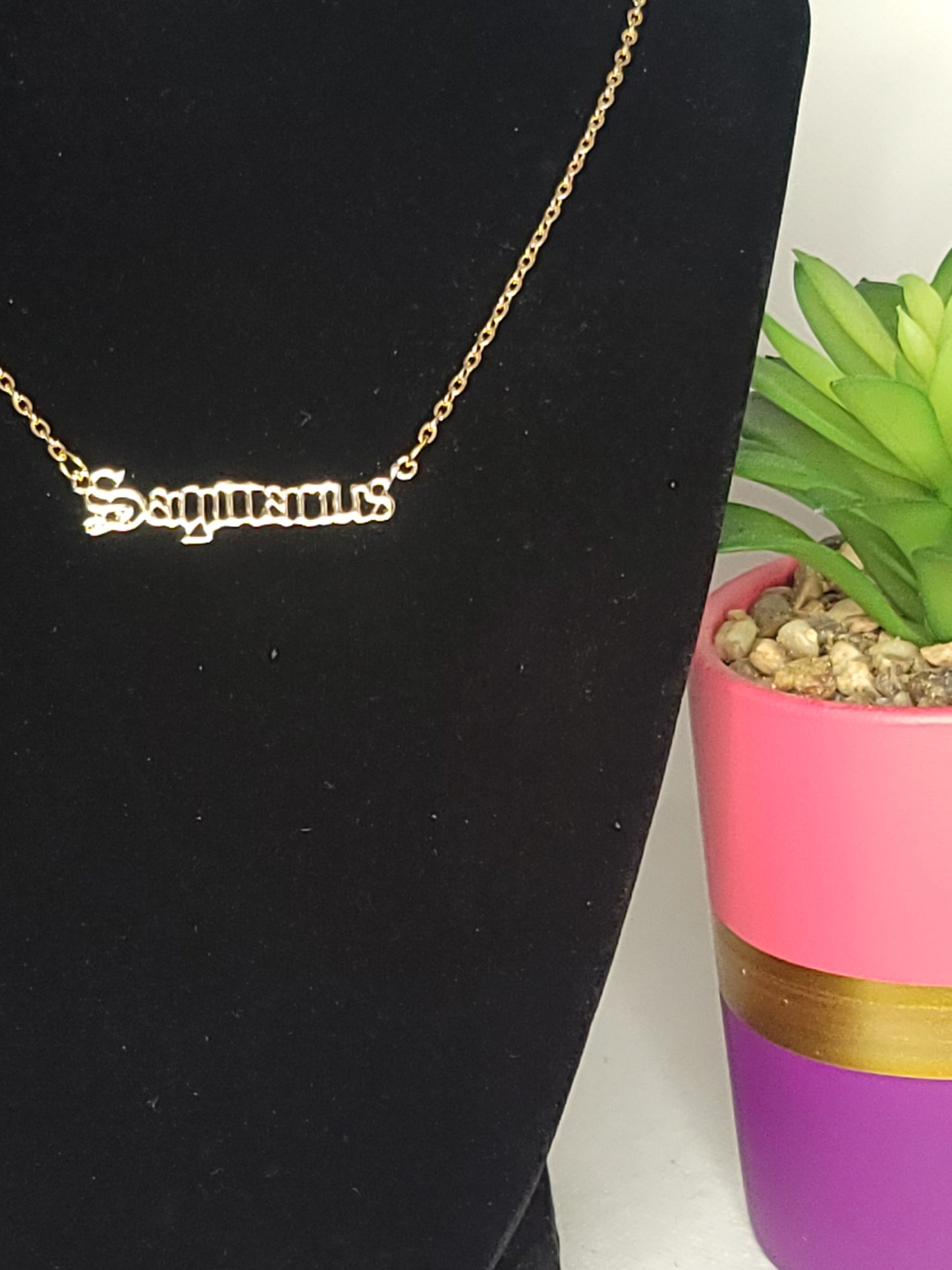 Gold Sagittarius Pendant Necklace
