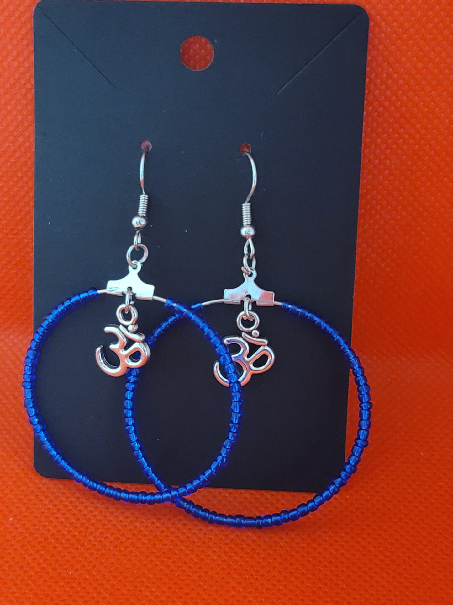 Blue Peace Hoop Earrings