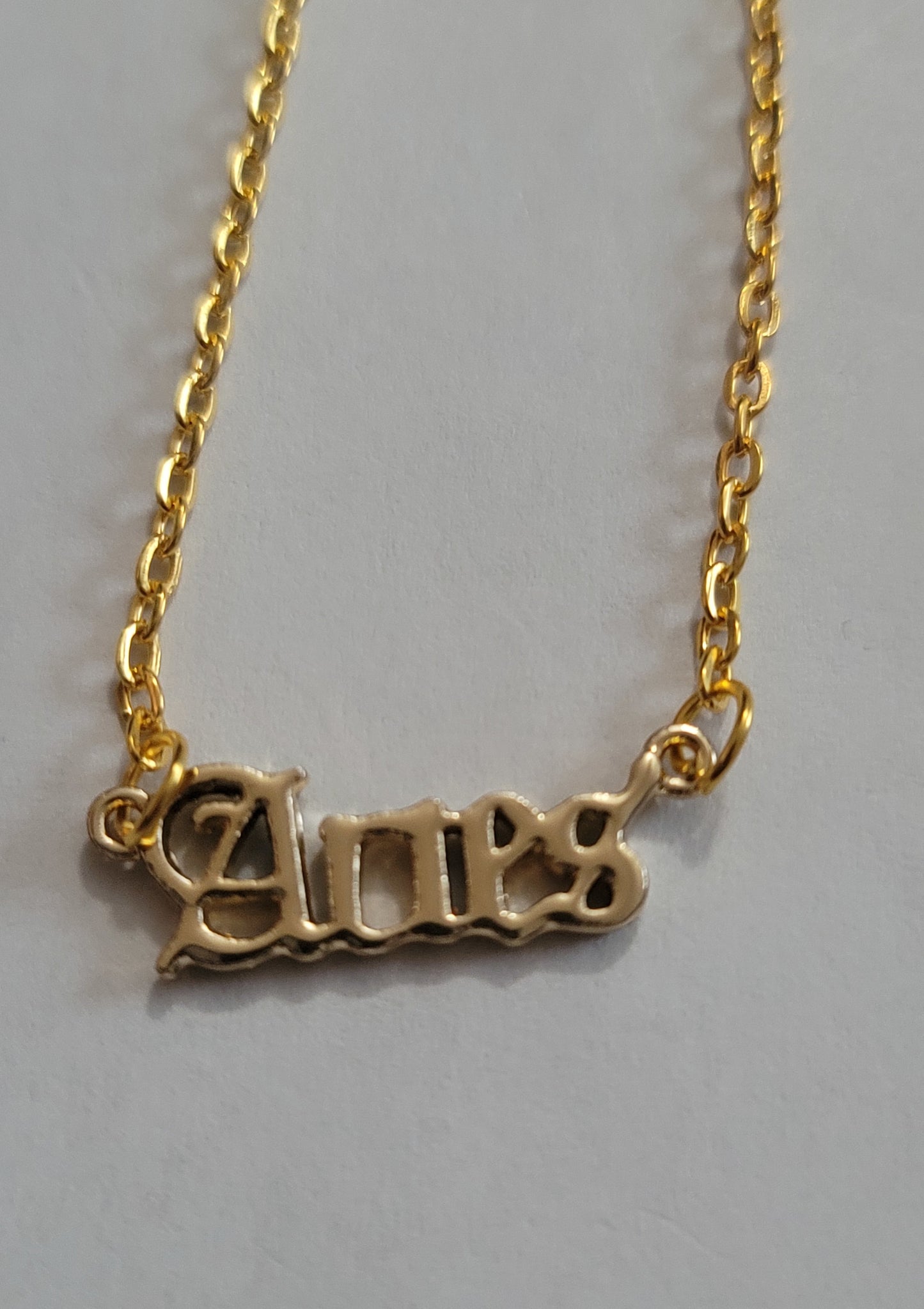 Gold Aries Pendant Necklace