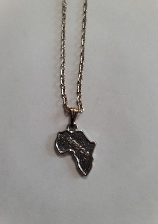 Silver Africa Pendant Necklace