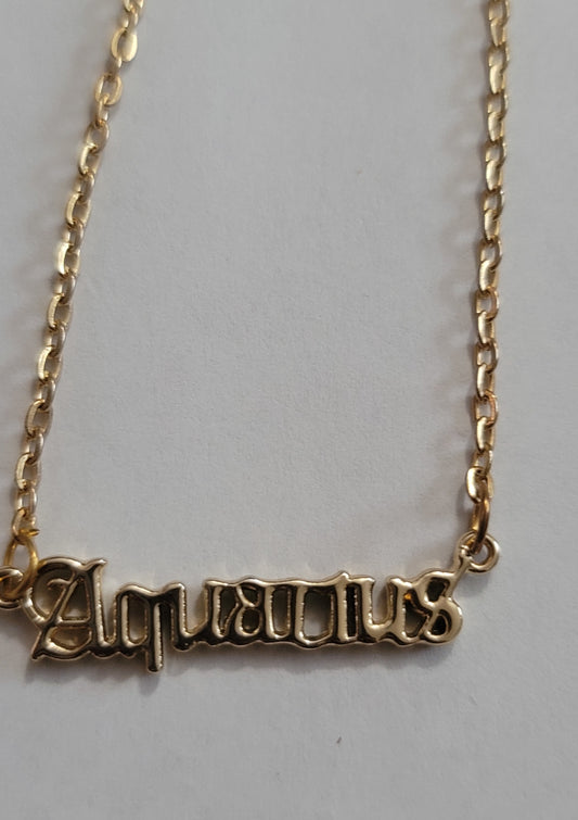 Gold Aquarius Pendant Necklace